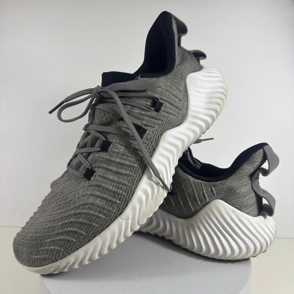 Adidas‎ Alphabounce Trainer Grey White Gum Sole Mens 13.5 Running Shoes